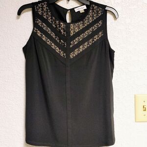 Calvin Klein lace keyhole back sleeveless tank